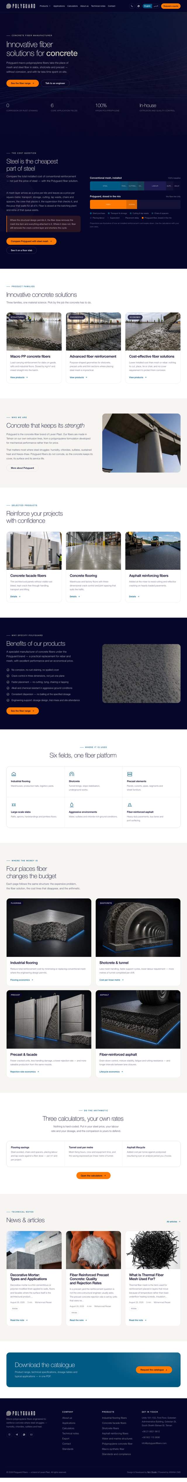 Home page of polyguardfibers.com