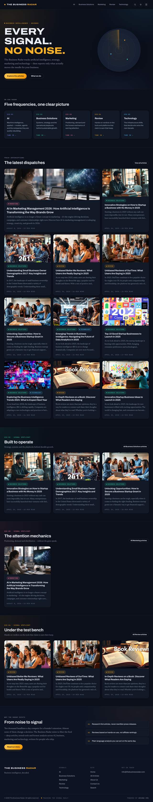 Home page of thebusinessradar.com